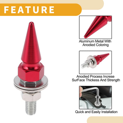 M6 License Plate Screws Cover 54mm Aluminum Alloy Red 4 x Universal Motorcycle