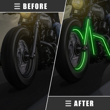 Universal Reflective Tape for Motorcycles Green High Brightness PVC