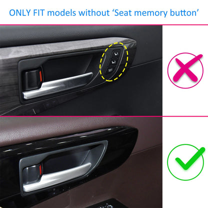 Inner Steel Door Handle Carbon Fiber Cover Trim for 2020-2023 Toyota Highlander (2020-2023)