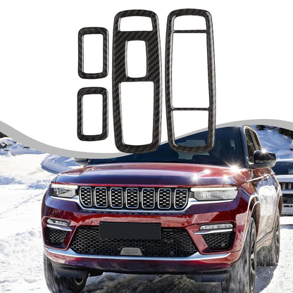 Carbon Fiber / 4 x / Door Switch Panel Trims for Jeep