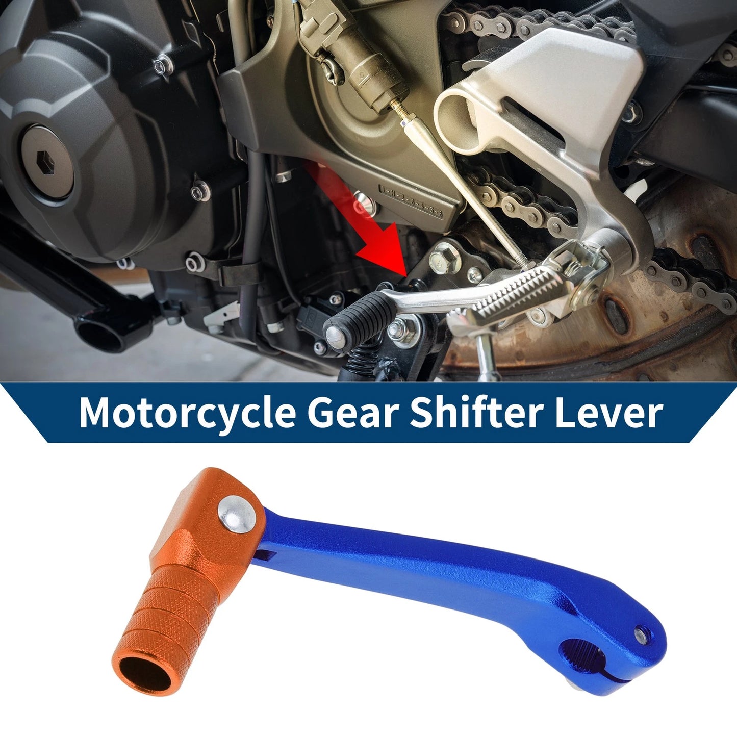 Folding Shifter Lever for Honda CRF150F (2003-2017) - Blue & Orange