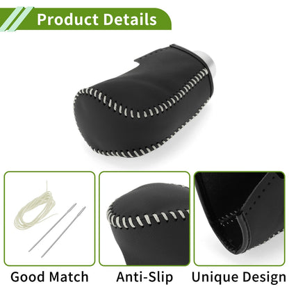 Car Gear Shift Knob Cover for Mazda 3 (2014-2018) - Black Beige Faux Leather