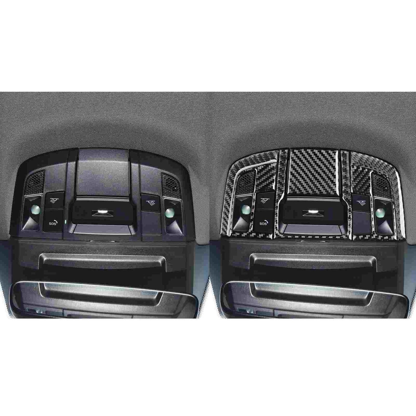 Soft Carbon Fiber Reading Light Panel Trim for Porsche 911 992 2019-2023