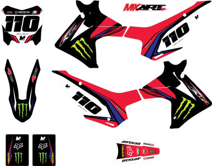 Custom Graphics Full Kit for Honda CRF 110 2013-2018 SURGE STYLE Stickers