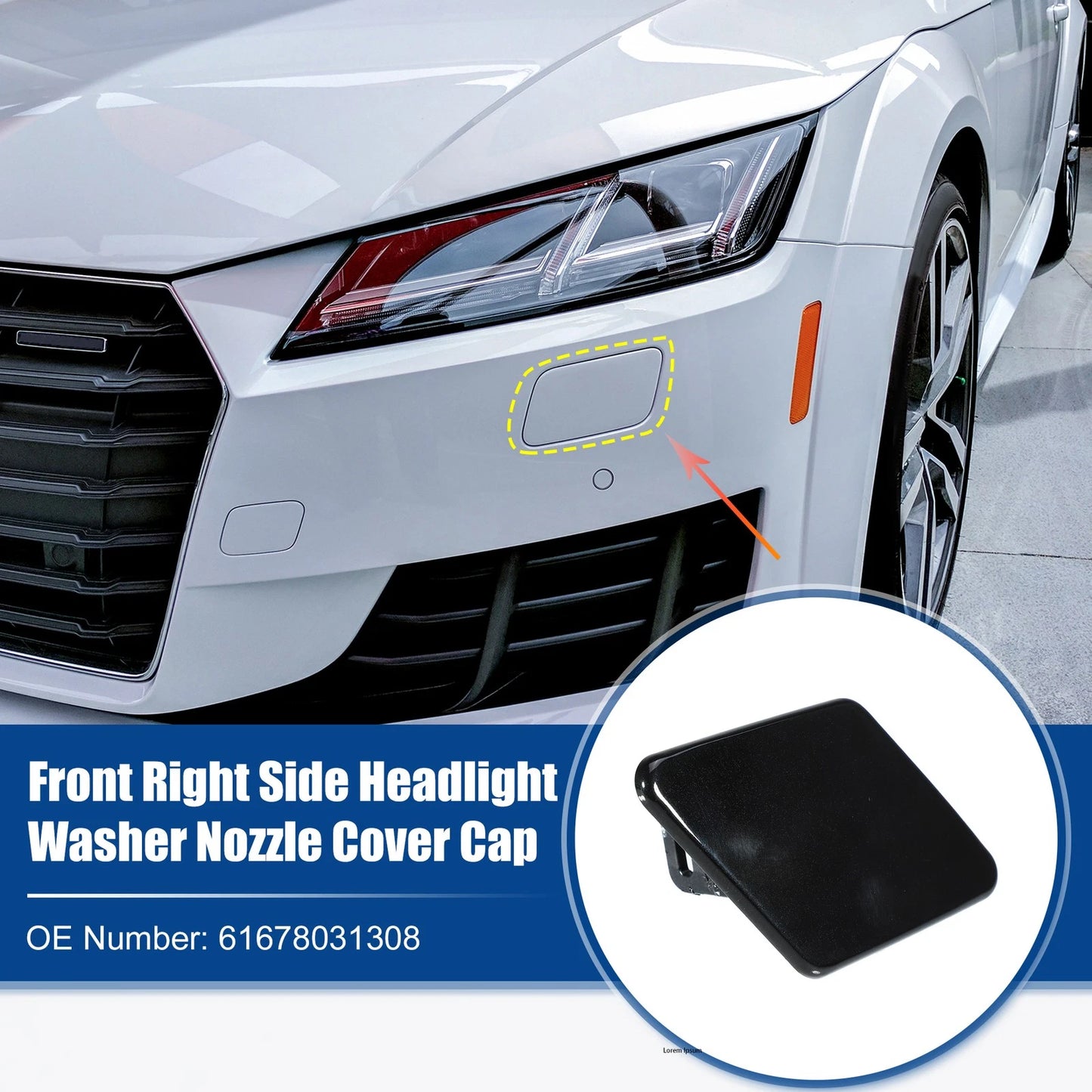 Right Front Headlight Washer Nozzle Cap for BMW 325i Black