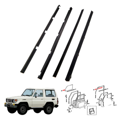 Front Door Glass Weatherstrip Vent Set for Toyota Land Cruiser LJ72 HZJ70 RJ73