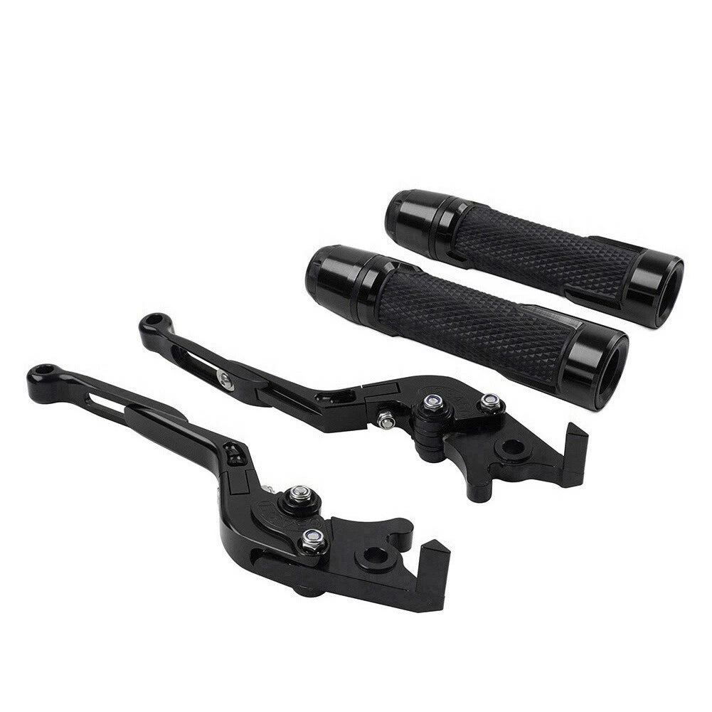 Black Extendable Brake Clutch Levers & Handlebar Grips for Daytona 675 R
