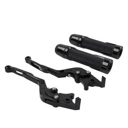 Black Extendable Brake Clutch Levers & Handlebar Grips for Daytona 675 R