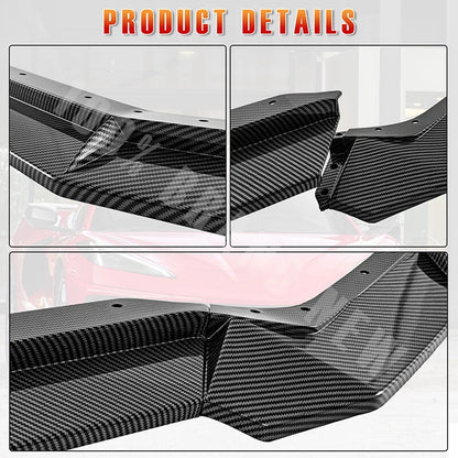 Front Bumper Skirt Lip Spoiler Splitter Kit for 20-Up Chevrolet Corvette C8
