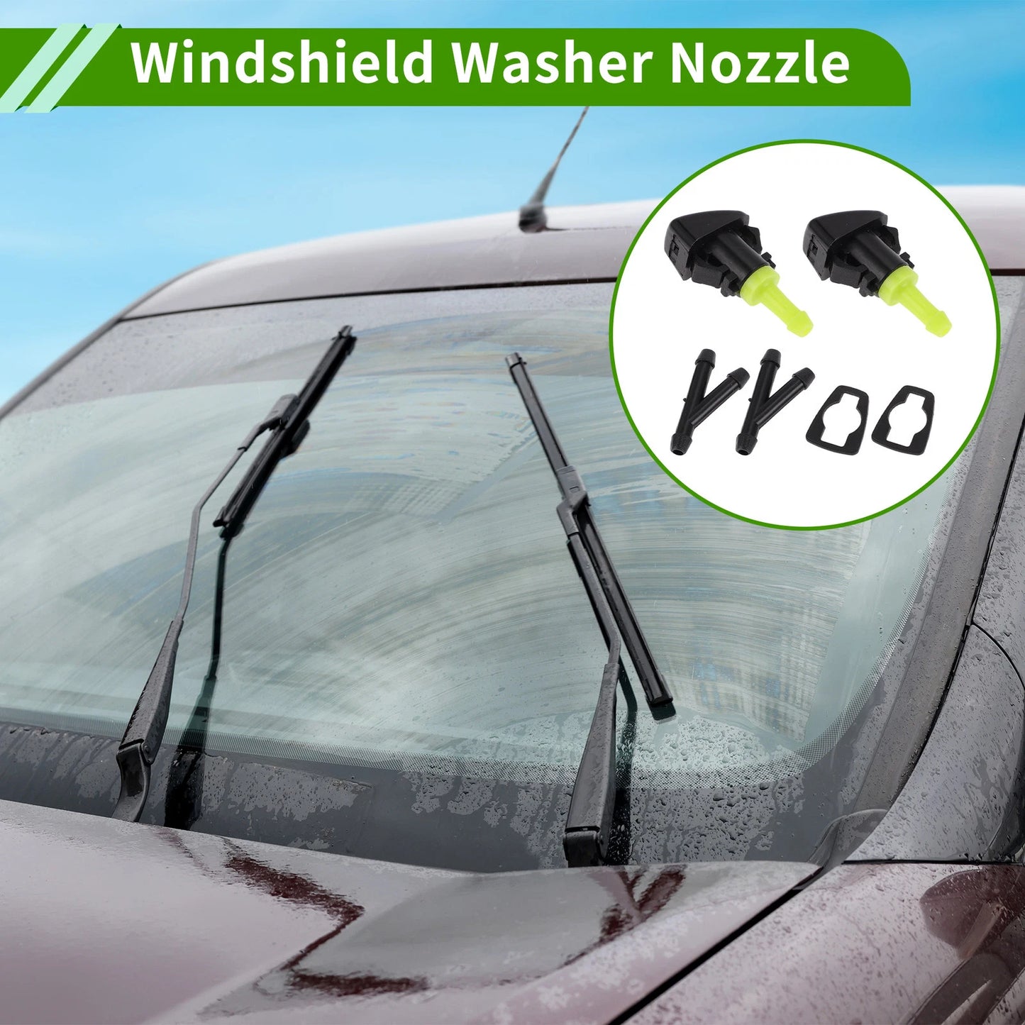 2x Windshield Washer Nozzle Y Hose Connector for Chrysler Town (2008-2016)