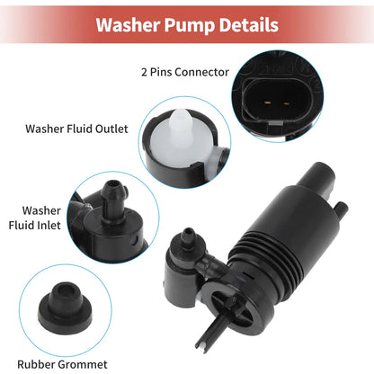 Windshield Washer Pump for Cadillac Chevy Equinox (2005-2017)