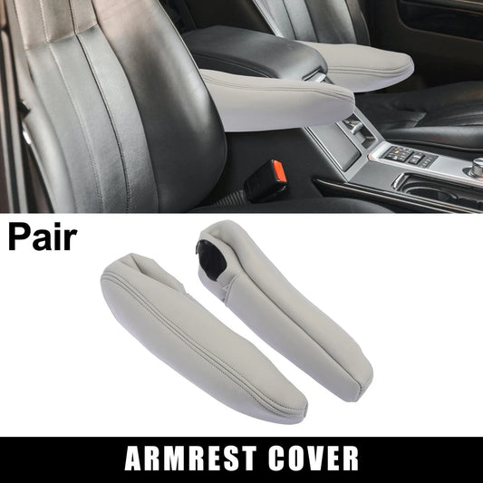 2 x Pair Front Seat Armrest Cover Microfiber Leather Gray for Toyota Sienna