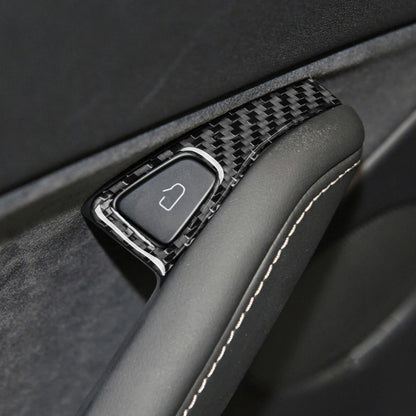 4x Carbon Fiber Window Lift Switch Button Covers for Tesla Model 3, Y