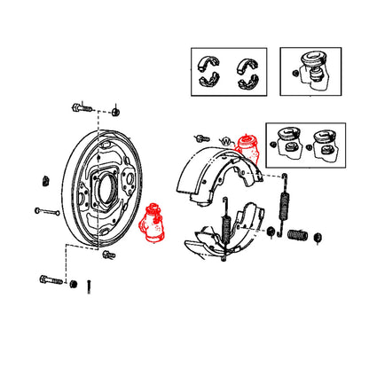 Front Left Wheel Brake Cylinder for Toyota Hilux LN51 LN56 YN50 YN55 1979-1983