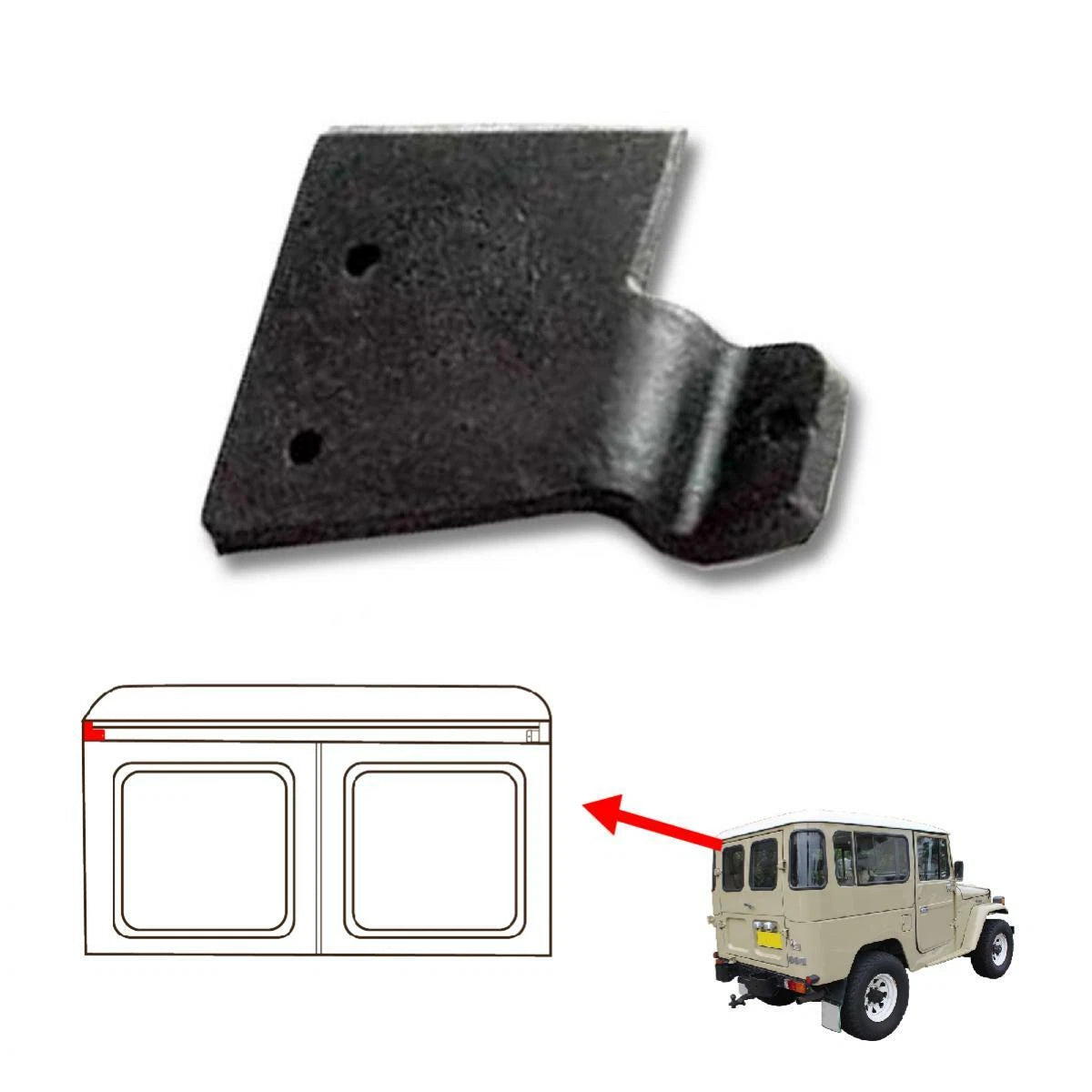 Rubber Seal LH Spacer Roof Drip Trim Fits 1969-1984 Toyota Land Cruiser FJ40 SUV