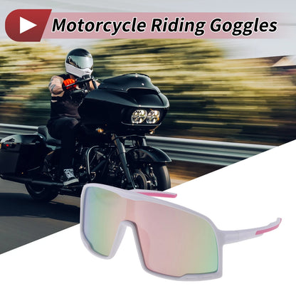 Motorcycle Riding Goggles Pink Lens White Pink Frame Triacetyl Cellulose PC
