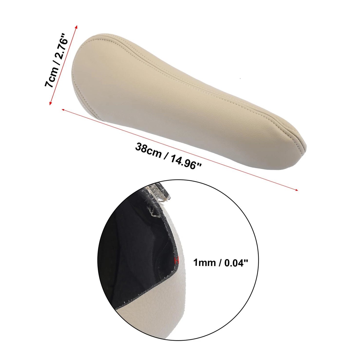 Beige Microfiber Leather Front Seat Armrest Cover for Toyota Sienna (2011-2023)