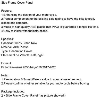 Carbon Fiber Side Frame Cover for Kawasaki Z650 Ninja (2017-2023)