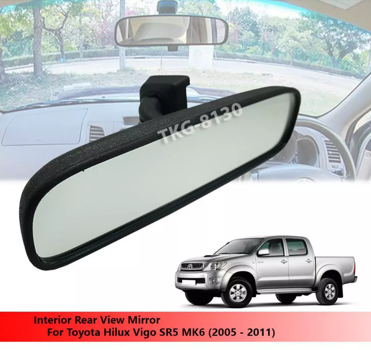 Rear View Mirror for Toyota Hilux SR5 MK6 (2005-2011)