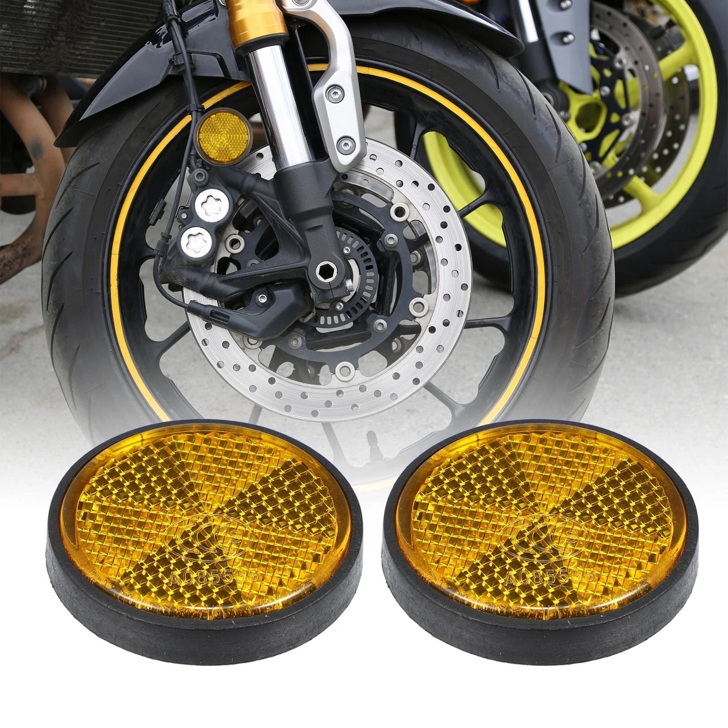 10 x Orange Universal Screw Mount Round Warning Reflector for Motorcycle