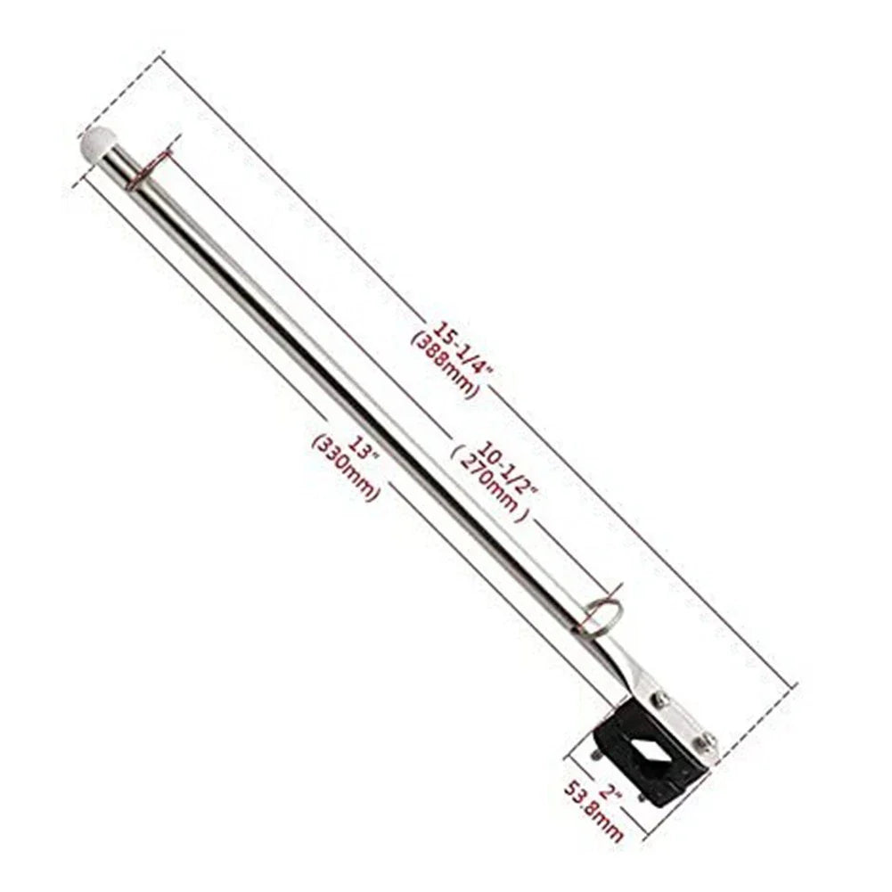Premium Stainless Steel Rail Mount Flag Pole Holder for 7/8"-1" Rails