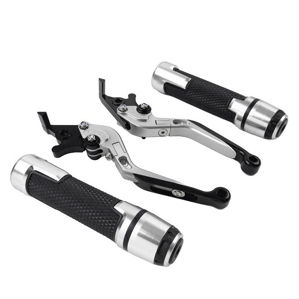 Silver Extendable Brake Clutch Levers Grip Set for Suzuki GSXR1000 (2001-2023)