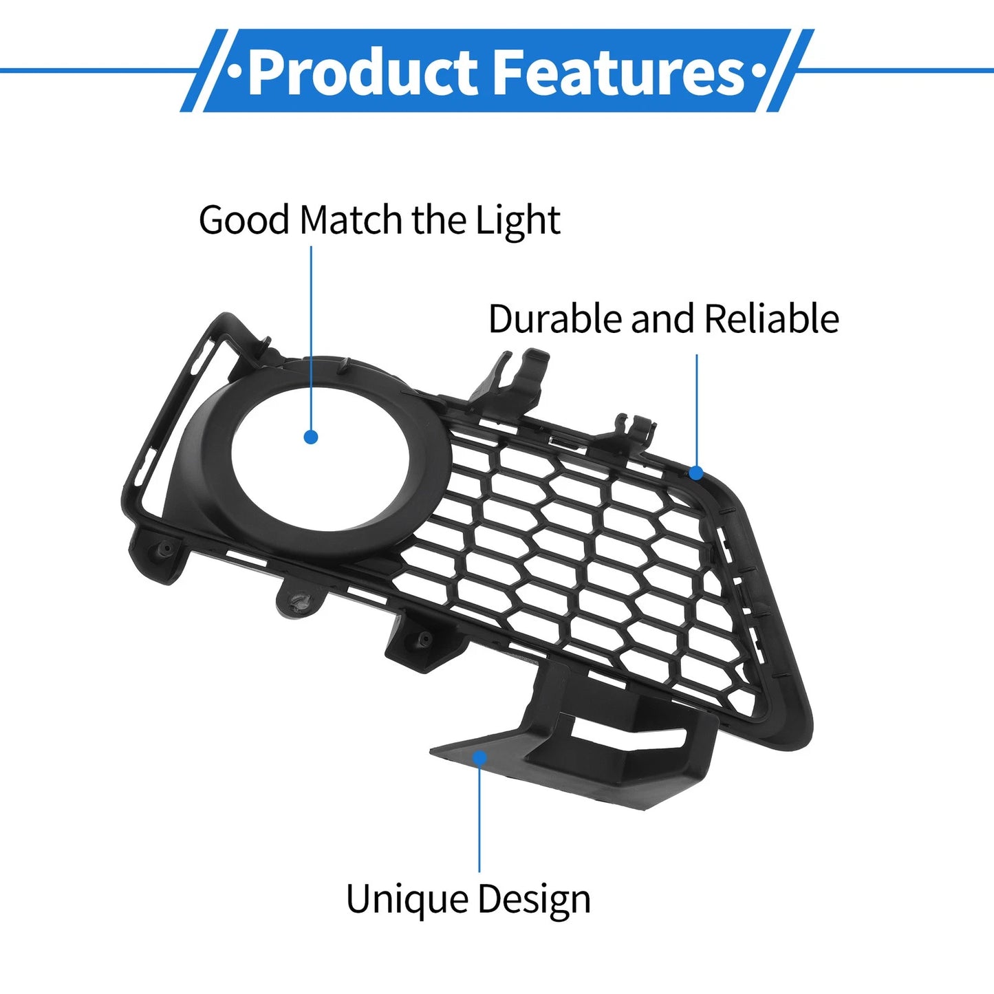Front Right Fog Light Grill for BMW 3 Series (2012-2018) - 1 x Black