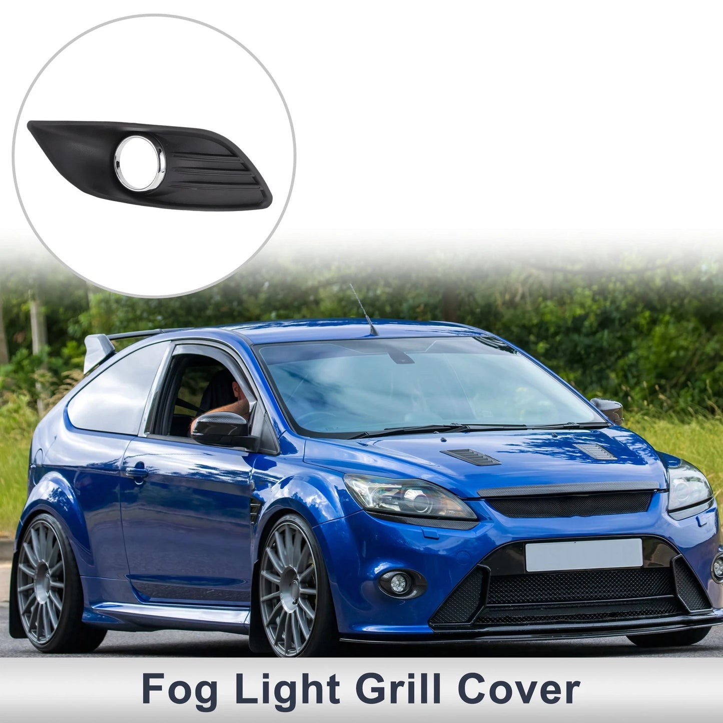 Front Left Fog Light Grill for Ford Focus Mk2 (2009-2012) - 1 x Black