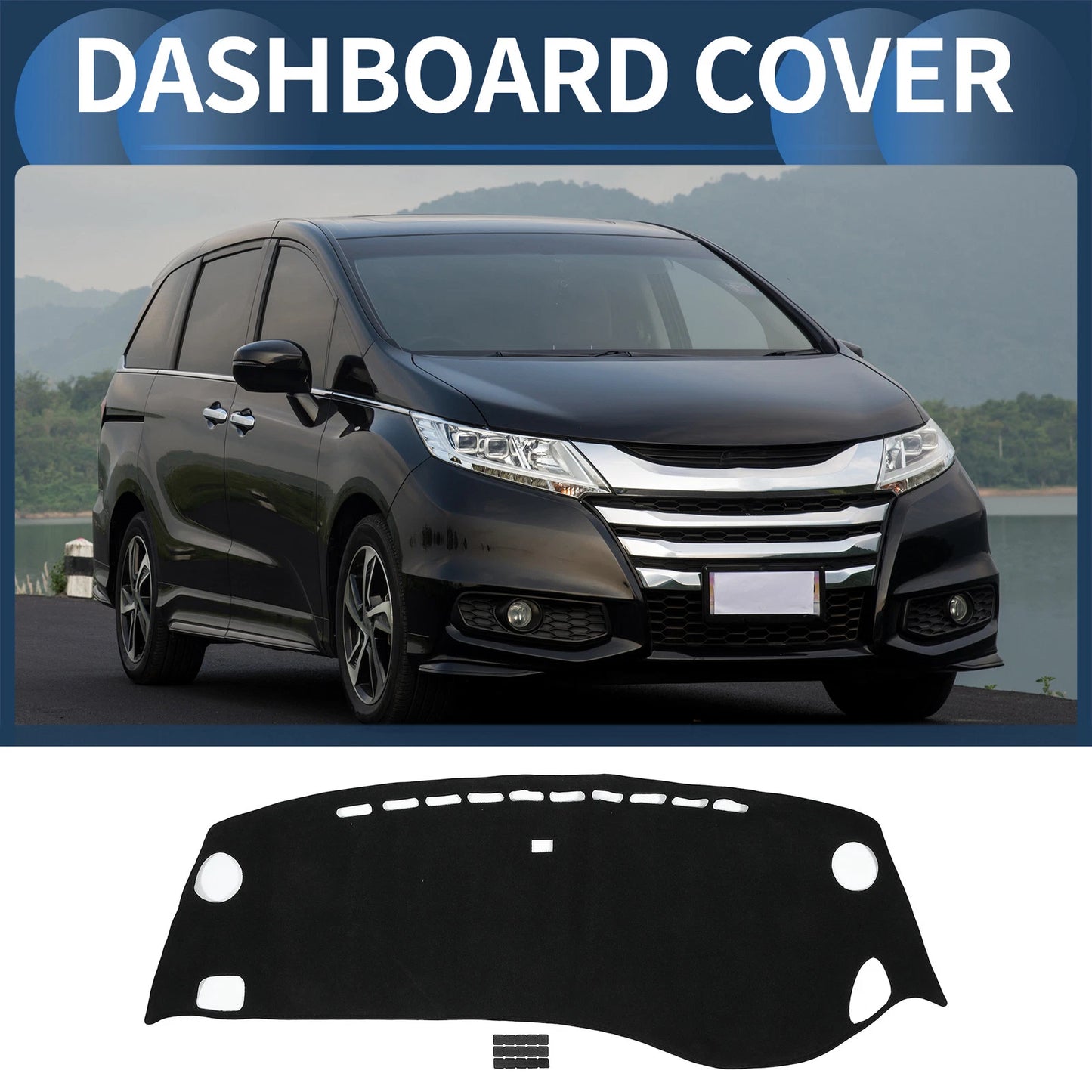 Dashboard Cover Mat for Honda Odyssey RB3 RB4 (2016-2019) Black 1 Set