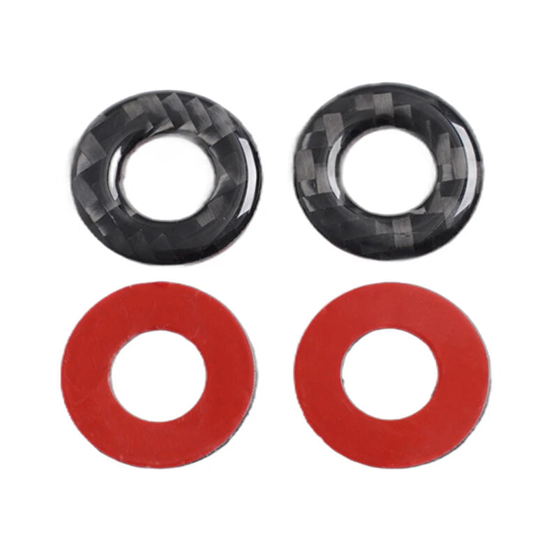 4 x Car Door Lock Pin Ring Trim Covers for Dodge Charger (2015-2023) Carbon Fiber