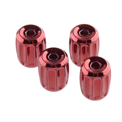 4 x Red Brass Tire Valve Dust Cover Caps for Car Truck SUV Bike