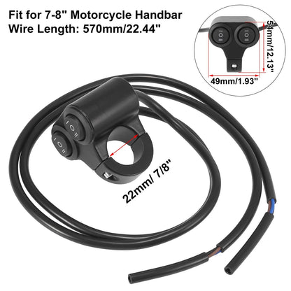 7/8" Handlebar Double Control Switch with Turn Signal Button for Motorcycle