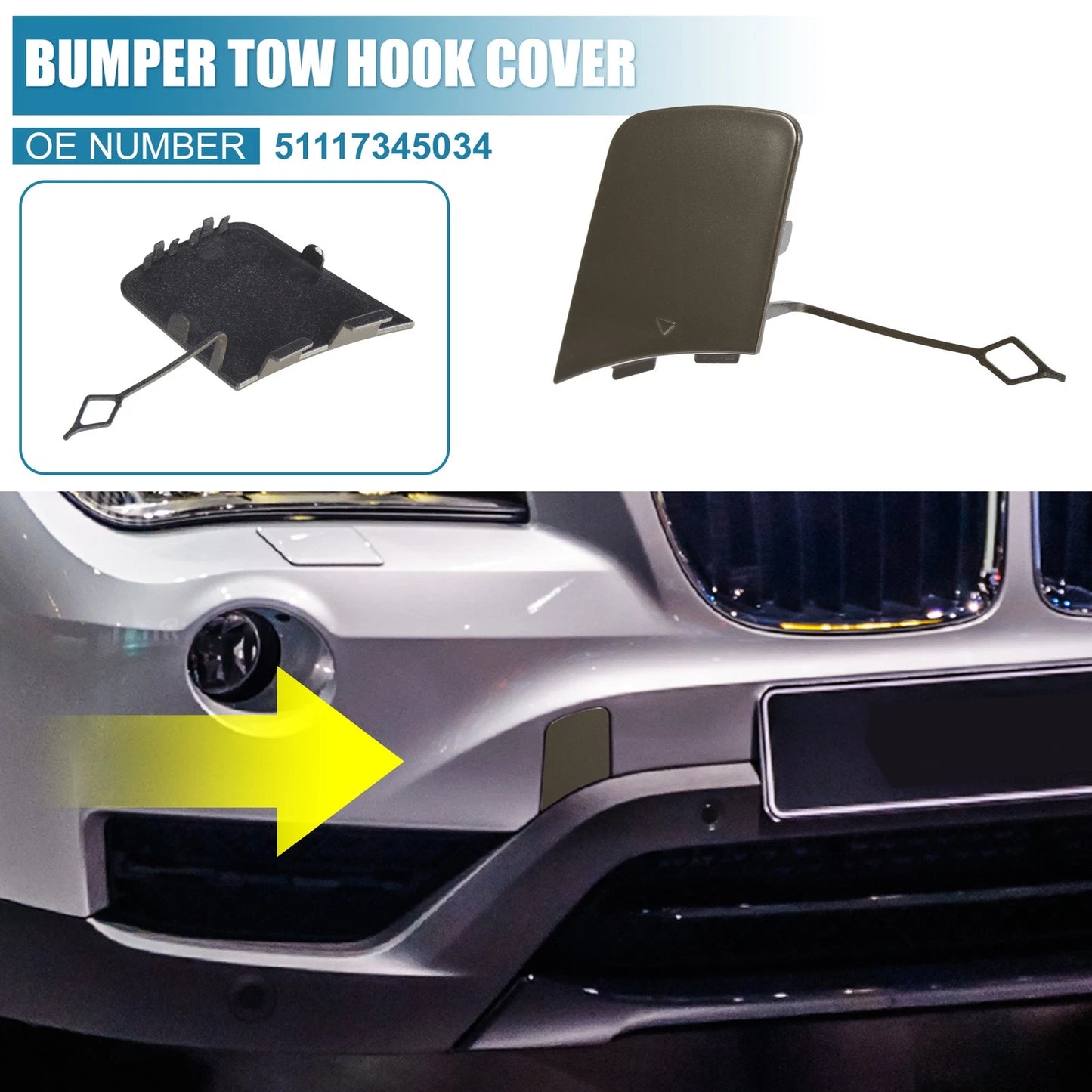 Front Bumper Tow Hook Cover for BMW X1 E84 (2012-2015) Brown
