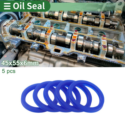 Oil Seal / 45x55x6mm / Seal Ring Rotary Shaft Seal TPU Blue 5 pcs