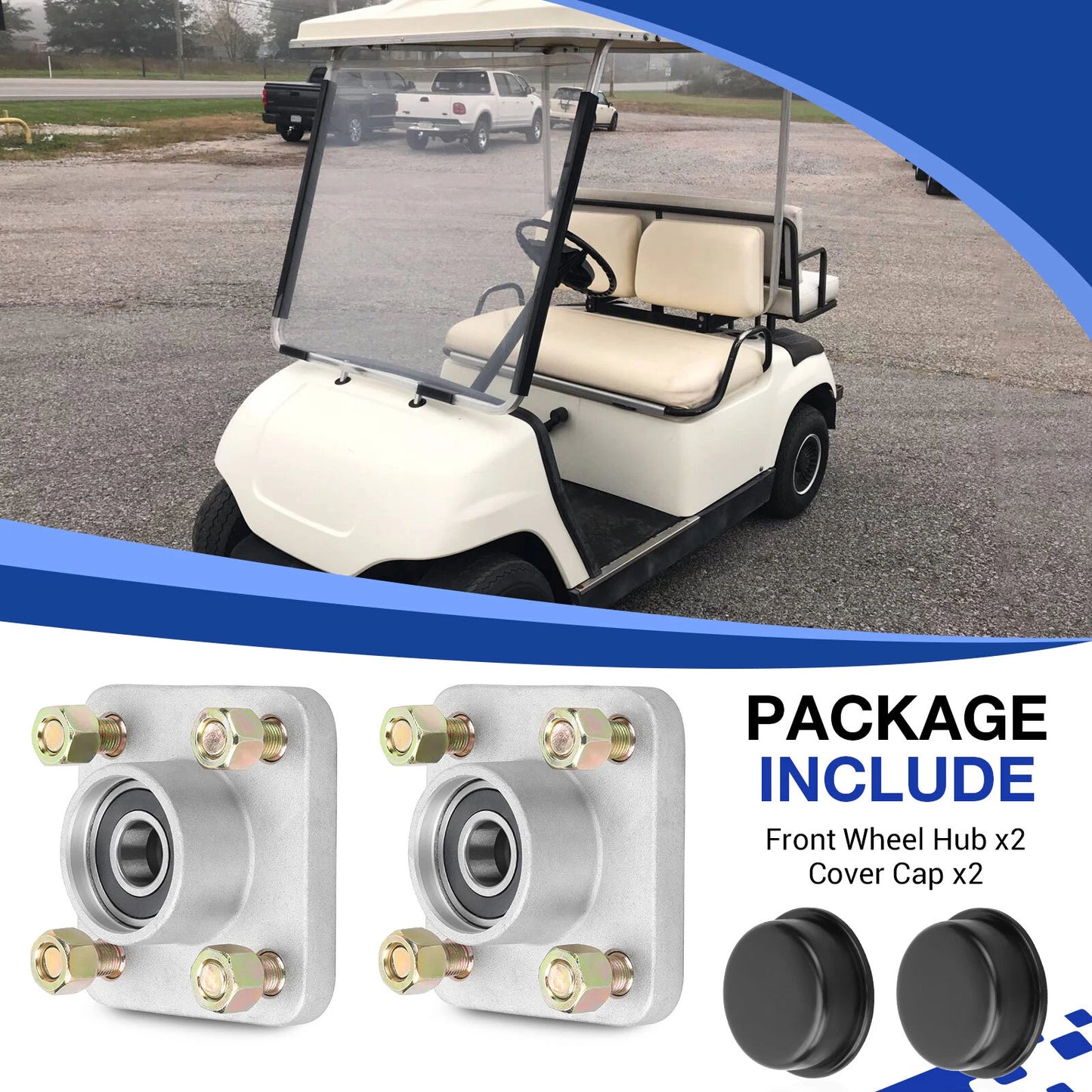 2 x Wheel Hub & Cover Cap for Yamaha Golf Cart (G8-G27)