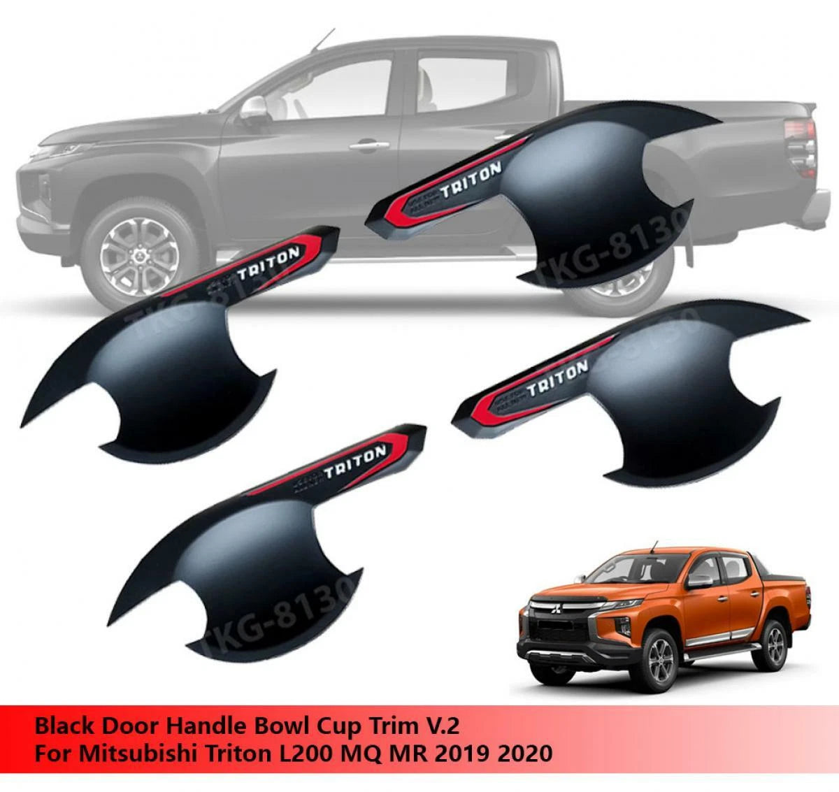 Door Handle Bowl Cup Black for Mitsubishi Triton L200 (2019-2020)