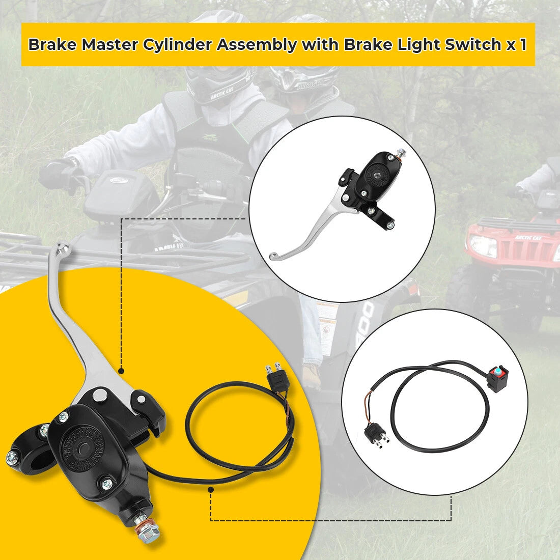 Front Brake Master Cylinder with Brake Light Switch for Arctic Cat 650-1000 4x4