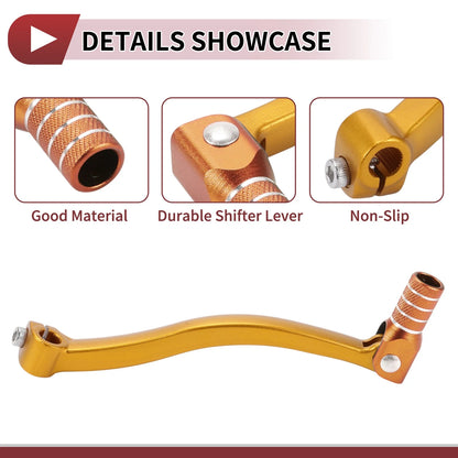 Foldable Motorcycle Gear Shifter Lever Gold Tone Orange for Kayo T6