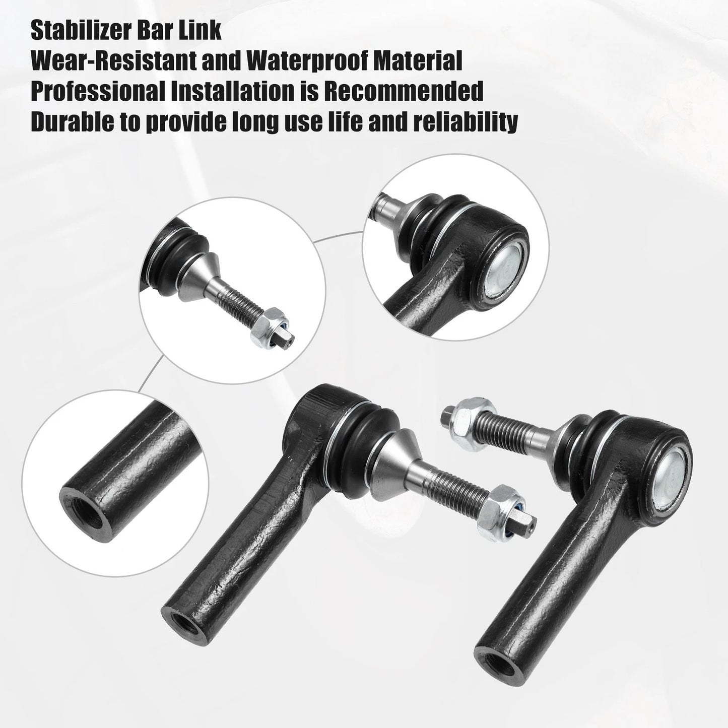 4 Pcs Front Sway Bar Links & Outer Tie Rod Ends for Ford