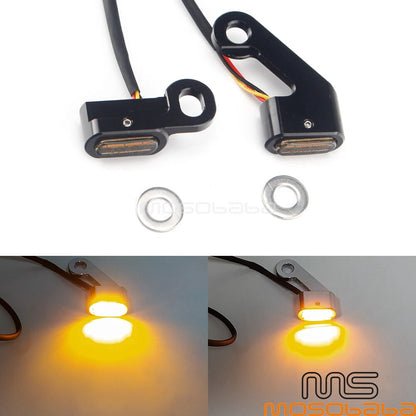 Mini LED Turn Signal Indicator Lights for Harley Dyna Street Bob Softail (2006-2023)