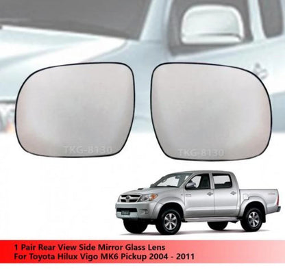 2 x Rear View Mirror Glass Lens for Toyota Hilux MK6 (2005-2011)
