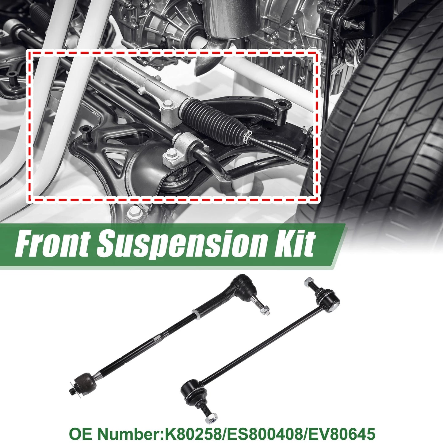 6pcs Front Suspension Kit Tie Rod End for Dodge Caliber