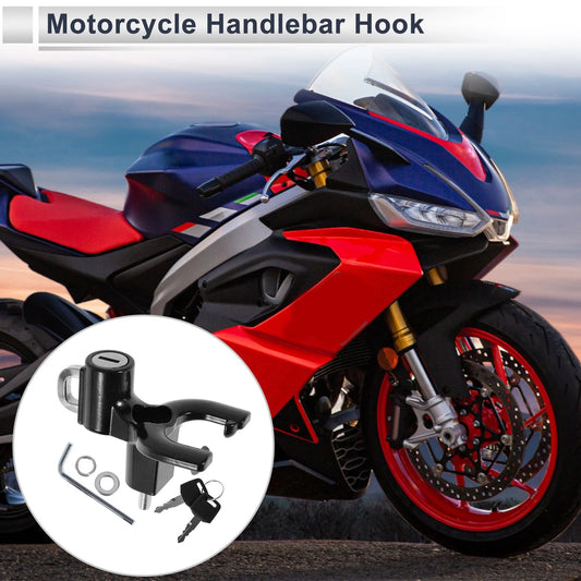 Double-Fork Metal Motorcycle Hanging Hook 1 Set Black for Motorcycle