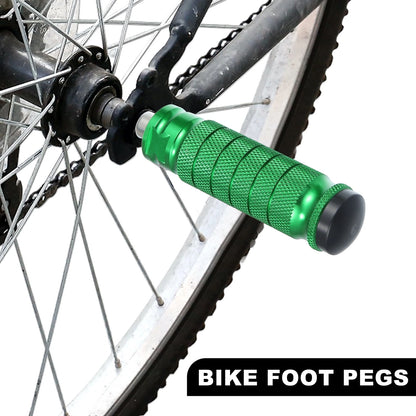 Pair Rear Foot Pegs Green for BMX MTB Bike 1/4 Inch Axles