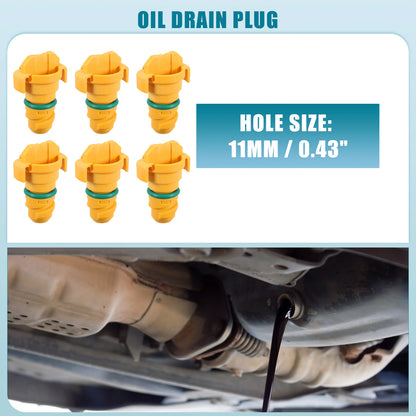 6 x Engine Oil Drain Plugs for Ford F-150 (2017-2022)