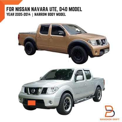Black Fender Flare Arch for Nissan Navara D40 Narrow Body 4DR Dual Cab