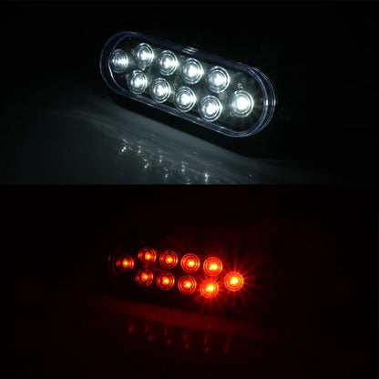 6pc Oval LED Trailer Lights Red & White for Truck (10)