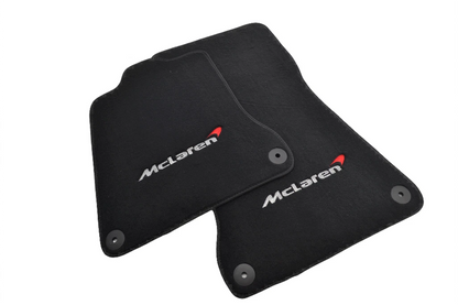 Floor Mats Set for McLaren 650S Black Tailored Carpets with Emblem (2014-2019)