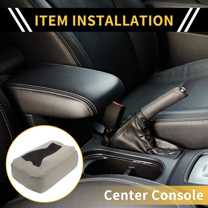 Center Console Cover for Chevrolet Silverado Microfiber Leather with Zipper Grey