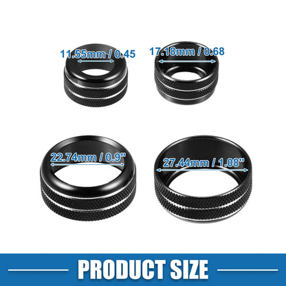 AC Audio Volume Knob Ring Cover for BMW F20 F22 F30 F31 Black (Set of 3)